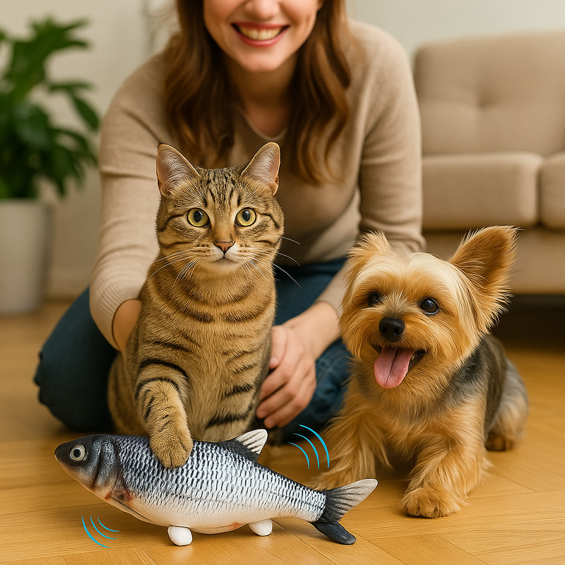 Peixe Elétrico Interativo para Gatos e Cães