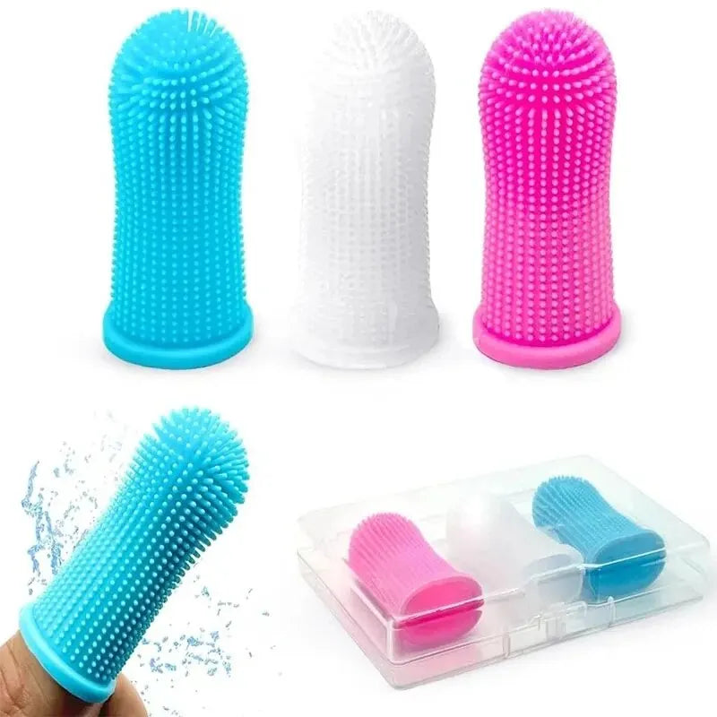 Escova Dental Suave em Silicone para Pets