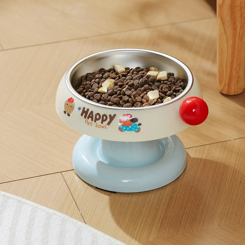 Tigela Elevada de Aço Inoxidável para Gatos
