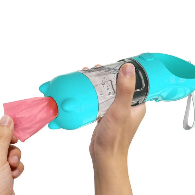 Garrafa Portátil de Água & Comida para Pets 3 em 1