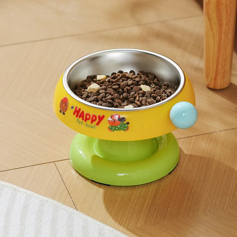 Tigela Elevada de Aço Inoxidável para Gatos