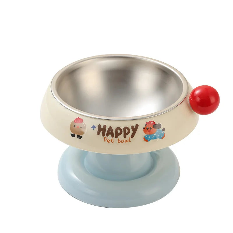 Tigela Elevada de Aço Inoxidável para Gatos