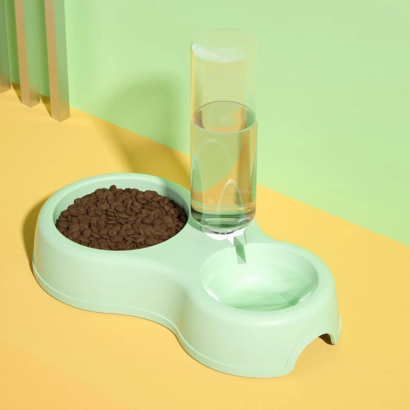 Tigela Dupla com Suporte & Dispensador de Água
