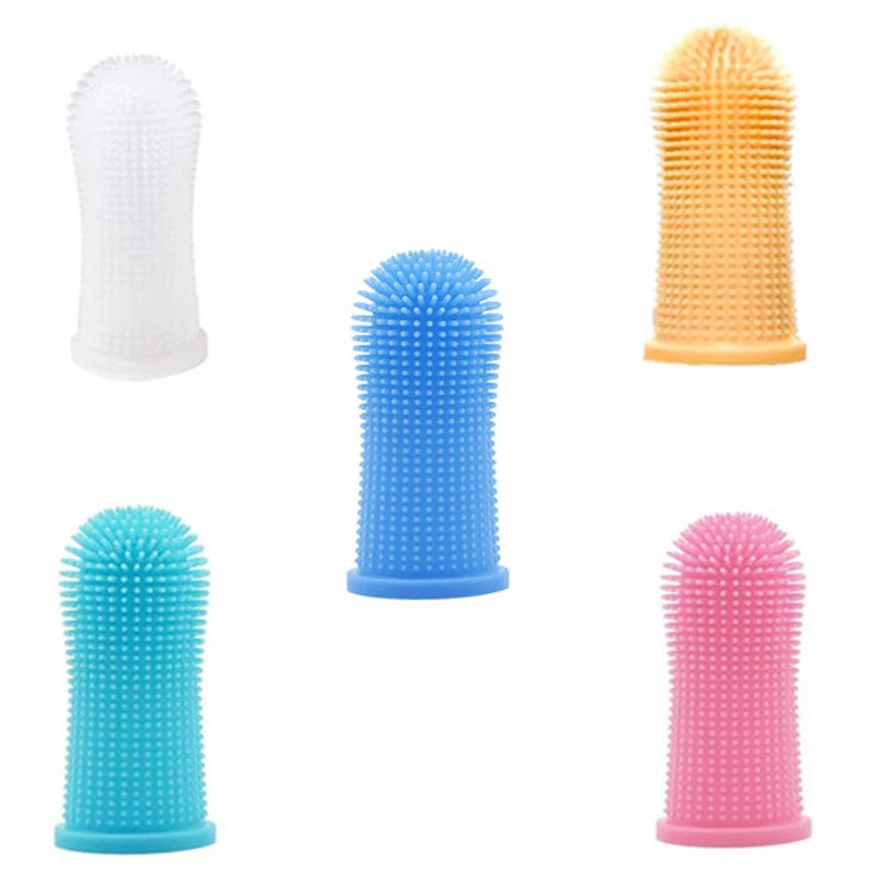 Escova Dental Suave em Silicone para Pets