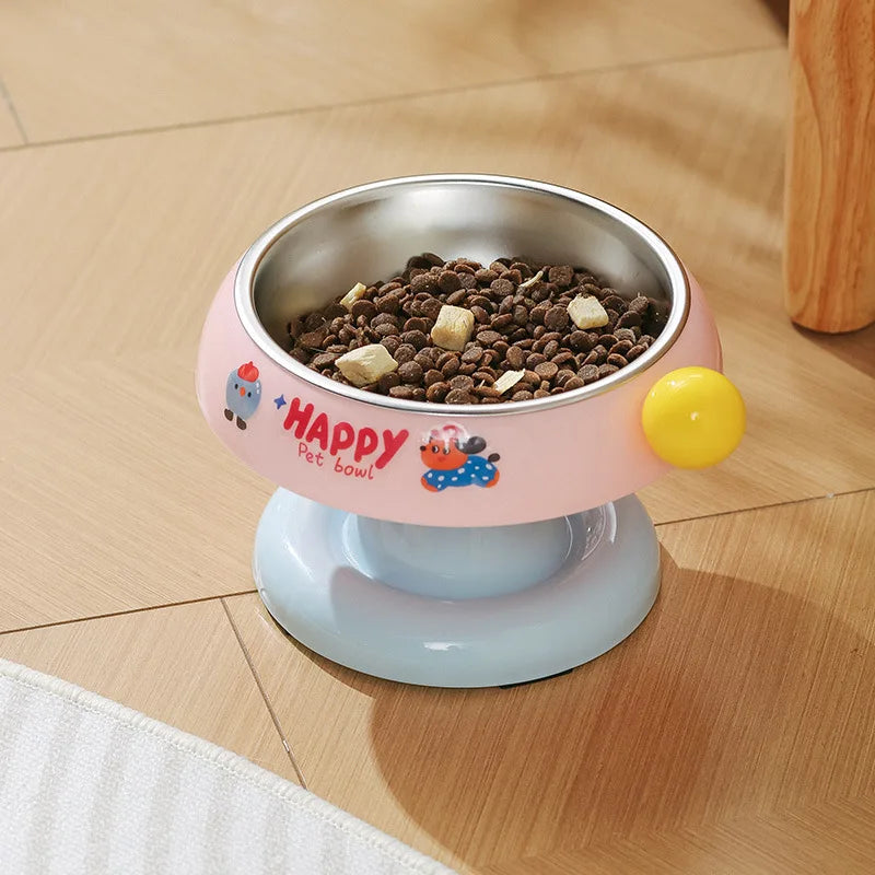Tigela Elevada de Aço Inoxidável para Gatos