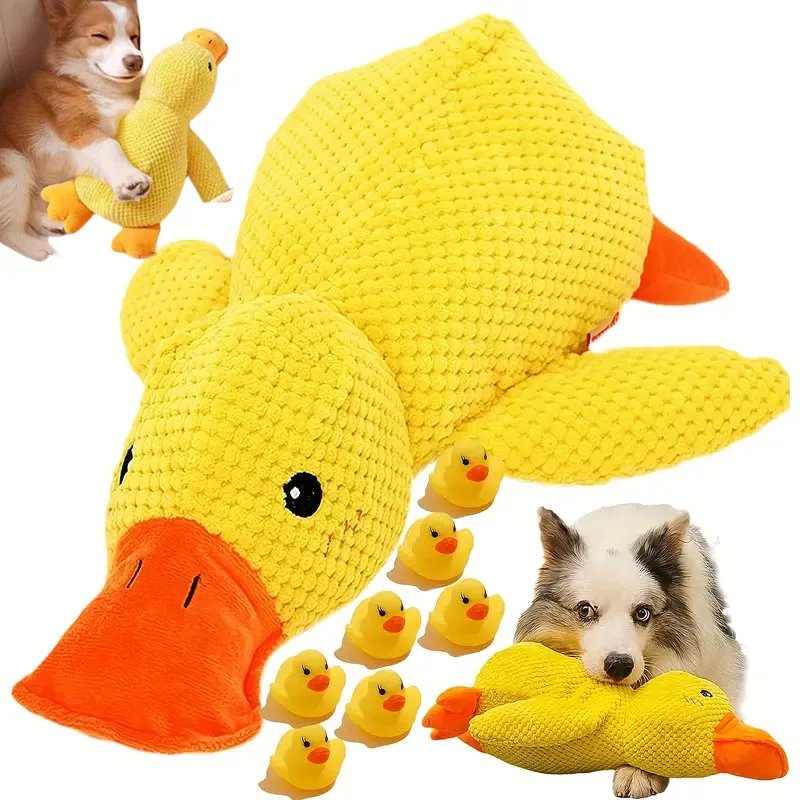 Brinquedo do cão stomping pato mordida resistente mobilidade dentes limpeza gra