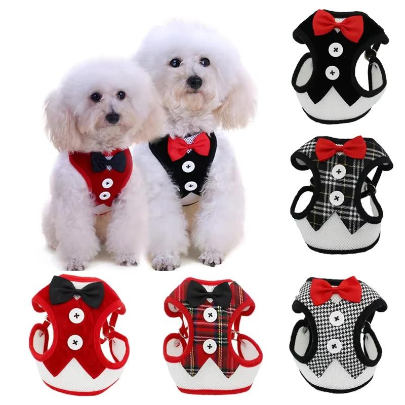 Elegante Bow Dog Coleiras, Corda de Tração, Arnês para Cães Pequenos e Médi